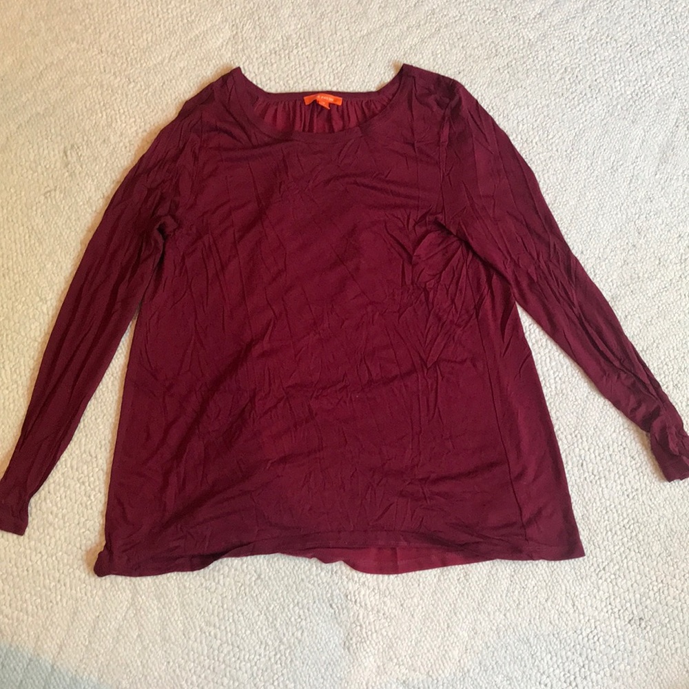long sleeve maroon shirt